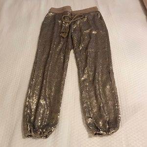 Gold Sequin Impeccable Pig Joggers